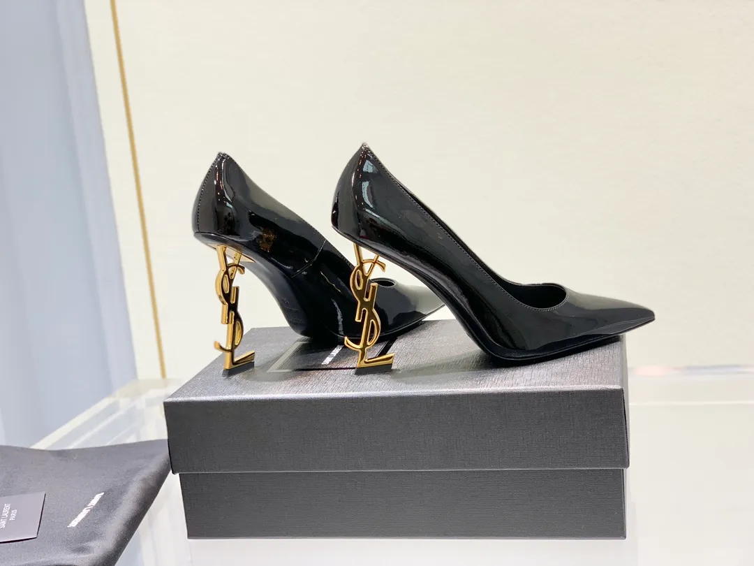 👟👟Ex-factory price 560👟👟 Women's shoes, women's clothing, ysl classic letter high heels, high-heeled shoes that are directly regarded as gods, elegant in capital letters! Selected imported calfskin material, crystal sheepskin lining, Italian imported cowhide sole, perfect shoe shape, fine routing, electroplated letter steel heels! Quality 35-39 (40 41 42 customized, non-refundable and non-exchangeable)